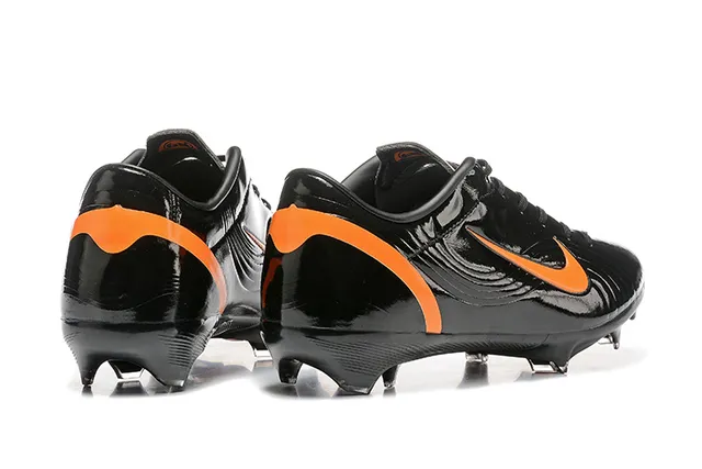Nike Mercurial Vapor 黑橙 亮面 仿专利皮革 鞋面 Firm-Ground 足球鞋 3