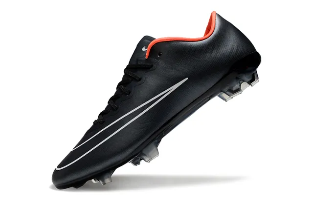 Nike Mercurial Vapor Chaussures de football à crampons pour sol ferme Noir Orange Argent 3