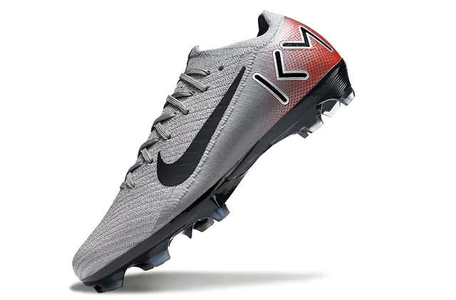 Nike Mercurial Vapor Gris Rouge Low-Cut Flyknit Upper Gradient Heel Firm-Ground Chaussures de Football 3