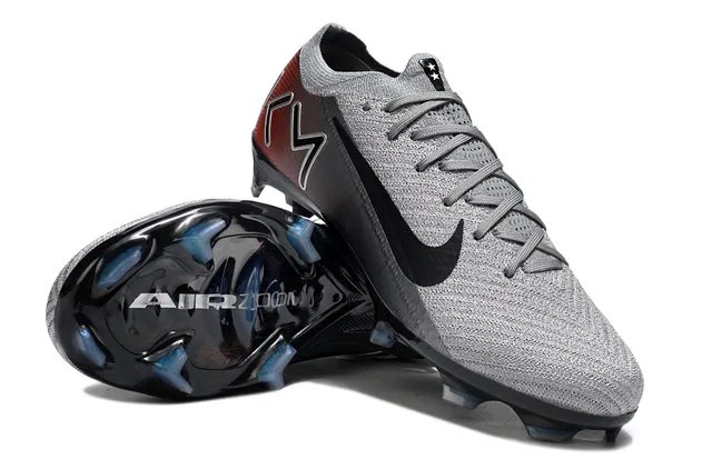 Nike Mercurial Vapor Gris Rouge Low-Cut Flyknit Upper Gradient Heel Firm-Ground Chaussures de Football 4