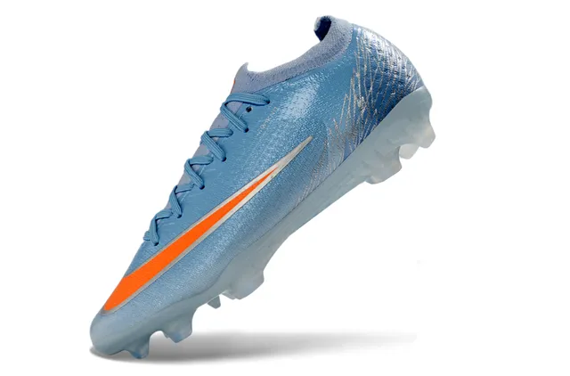 Nike Mercurial Vapor Bleu clair orange Chaussures de football pour terrain ferme 3