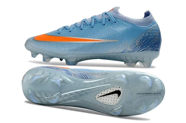 Nike Mercurial Vapor Bleu clair orange Chaussures de football pour terrain ferme 6
