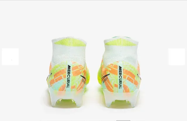 Zapatos de fútbol Nike Mercurial Vapor Naranja Verde Alta Corte Flyknit Bota Superficie Firme 3