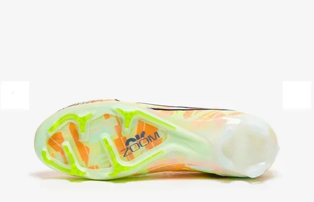 Zapatos de fútbol Nike Mercurial Vapor Naranja Verde Alta Corte Flyknit Bota Superficie Firme 4