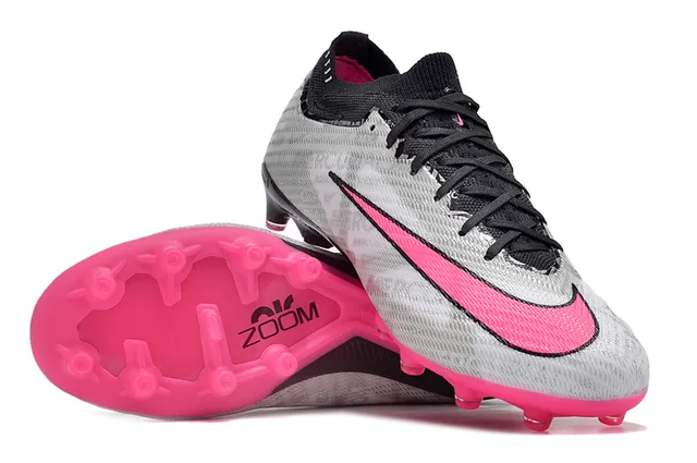 Nike Mercurial Vapor Plata Gris Negro Rosa Superficie Firme Zapatos de Fútbol 2