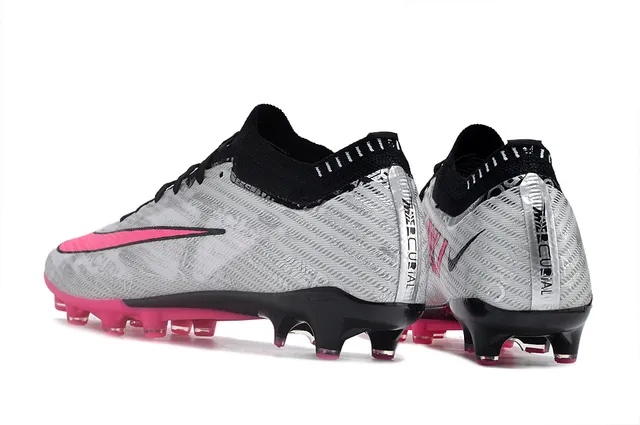 Nike Mercurial Vapor Plata Gris Negro Rosa Superficie Firme Zapatos de Fútbol 4