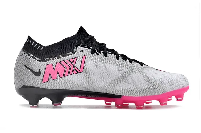 Nike Mercurial Vapor Plata Gris Negro Rosa Superficie Firme Zapatos de Fútbol 5