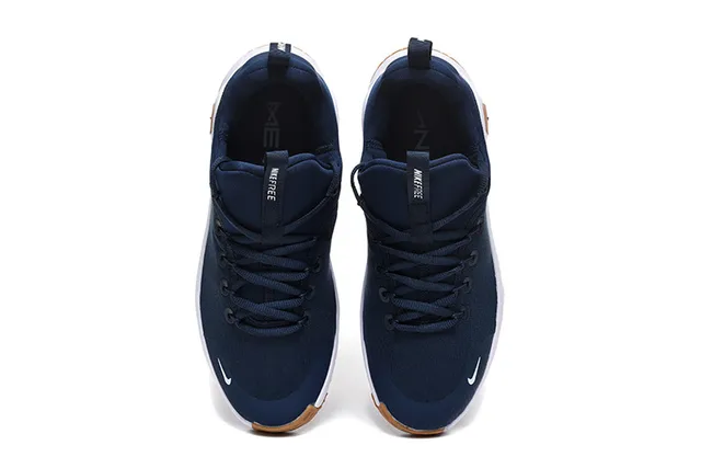 Nike Navy White Knit Upper Sculpted Ridged Midsole Lifestyle Sneakers 2