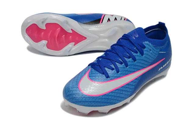 Nike Phantom GT Parte superior de tricô azul rosa baixa gola de meias superfície firme sapatos de futebol 3