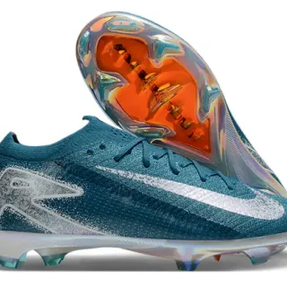 Nike Phantom GT Blue Silver Knit Upper Iridescent Sole Firm-Ground Soccer Shoes