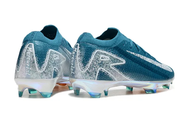 Nike Phantom GT Blue Silver Knit Upper Iridescent Sole Firm-Ground Soccer Shoes 5