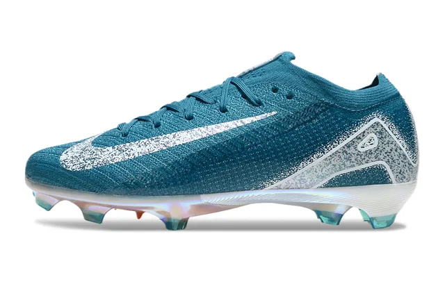 Nike Phantom GT Blue Silver Knit Upper Iridescent Sole Firm-Ground Soccer Shoes 7