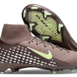 Chuteiras de futebol Nike Phantom GT Marrom e Verde Lima para gramado firme