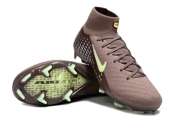 Chuteiras de futebol Nike Phantom GT Marrom e Verde Lima para gramado firme 4