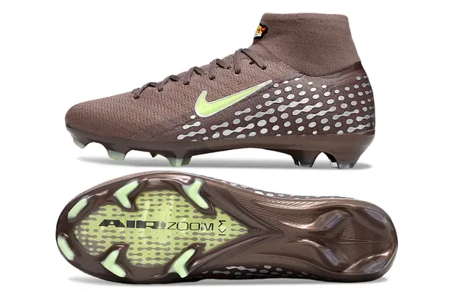 Chuteiras de futebol Nike Phantom GT Marrom e Verde Lima para gramado firme 6