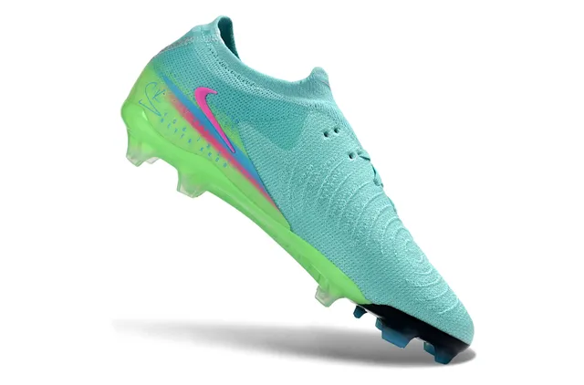 Nike Phantom GT أحذية كرة قدم أعلى خياطي أخضر وردي تدرج الألوان أرض صلبة 2