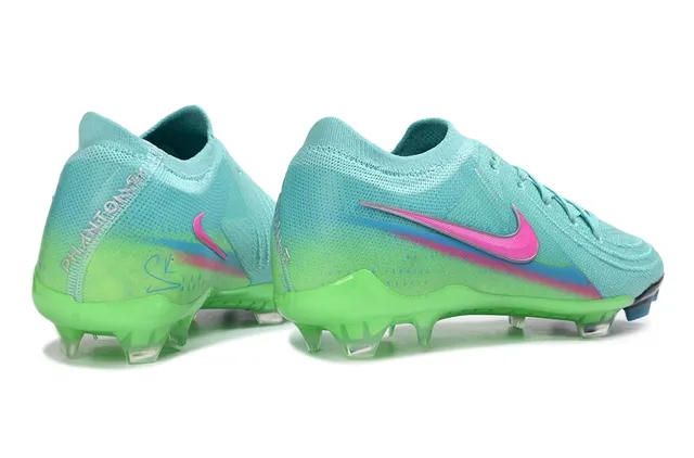 Nike Phantom GT أحذية كرة قدم أعلى خياطي أخضر وردي تدرج الألوان أرض صلبة 5