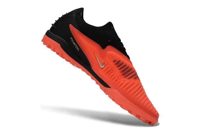 Nike Phantom GT Orange Black Knit Upper Asymmetric Lacing Turf Soccer Shoes 2