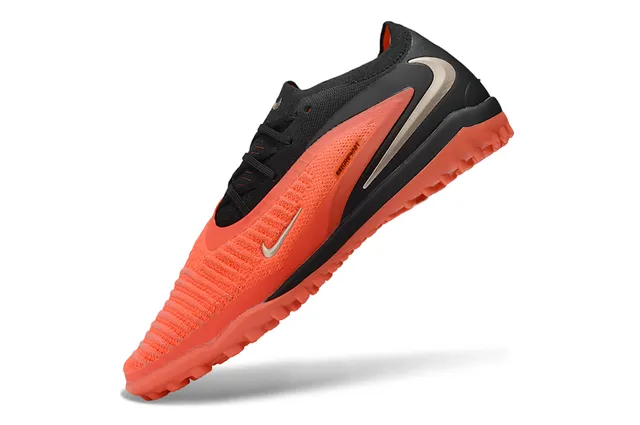 Nike Phantom GT Orange Black Knit Upper Asymmetric Lacing Turf Soccer Shoes 3