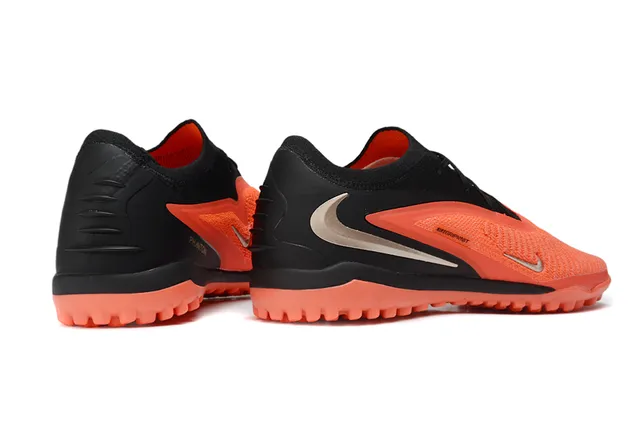Nike Phantom GT Orange Black Knit Upper Asymmetric Lacing Turf Soccer Shoes 5
