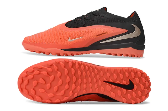 Nike Phantom GT Orange Black Knit Upper Asymmetric Lacing Turf Soccer Shoes 6