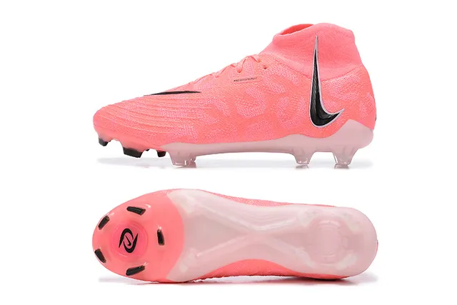 Nike Phantom GT Pink Black 高切针织鞋面 纹理合成覆盖 Firm-Ground 足球鞋 9
