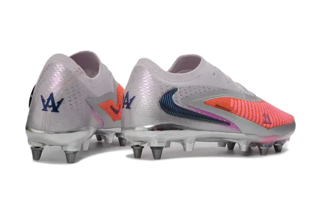 Nike Phantom GT Pink Red Low-Cut Knit Upper Iridescent Swoosh Firm-Ground Soccer Shoes 5