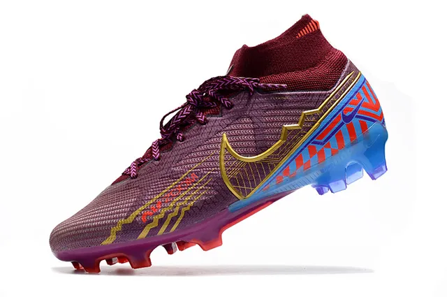 Nike Phantom GT বেগুনি নীল হাই-কাট সক-ফিট কলার ট্রান্সলুসেন্ট সোল ফার্ম-গ্রাউন্ড সকার শোজ 4