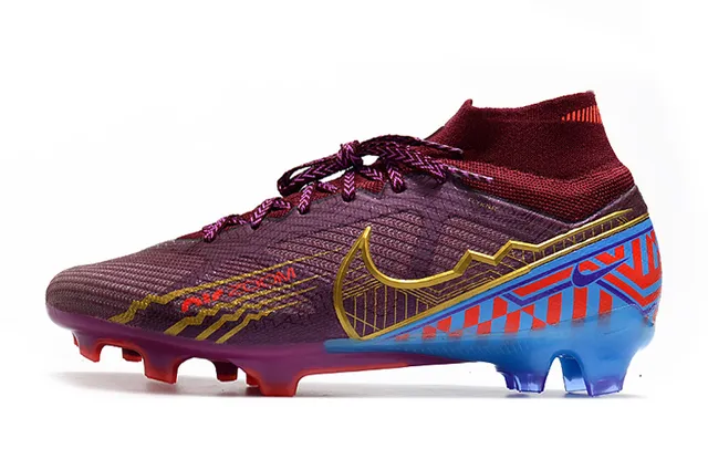 Nike Phantom GT বেগুনি নীল হাই-কাট সক-ফিট কলার ট্রান্সলুসেন্ট সোল ফার্ম-গ্রাউন্ড সকার শোজ 5