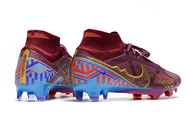 Nike Phantom GT বেগুনি নীল হাই-কাট সক-ফিট কলার ট্রান্সলুসেন্ট সোল ফার্ম-গ্রাউন্ড সকার শোজ 7