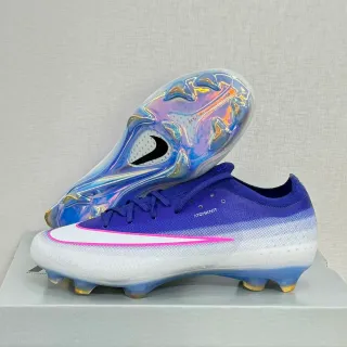 Nike Phantom GT Violet Blanc Bas-Coupé Tricot Supérieur Iridescent Placa Sola Sol Firme Chaussures de Football