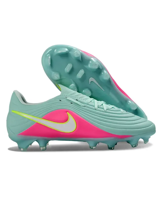 Nike Phantom GT Blanco y Azul Textura Ribeteada en Forefoot Cordones Asimétricos Botas de Fútbol para Césped Firme 5