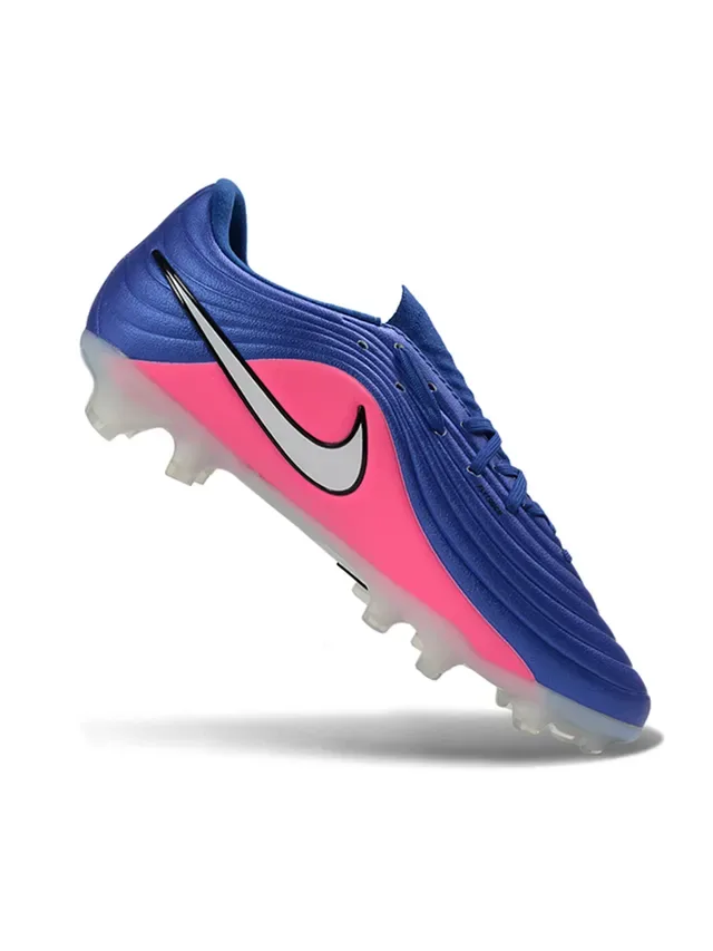Nike Phantom GT Blanco y Azul Textura Ribeteada en Forefoot Cordones Asimétricos Botas de Fútbol para Césped Firme 7