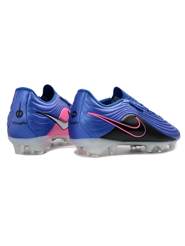Nike Phantom GT Blanco y Azul Textura Ribeteada en Forefoot Cordones Asimétricos Botas de Fútbol para Césped Firme 10