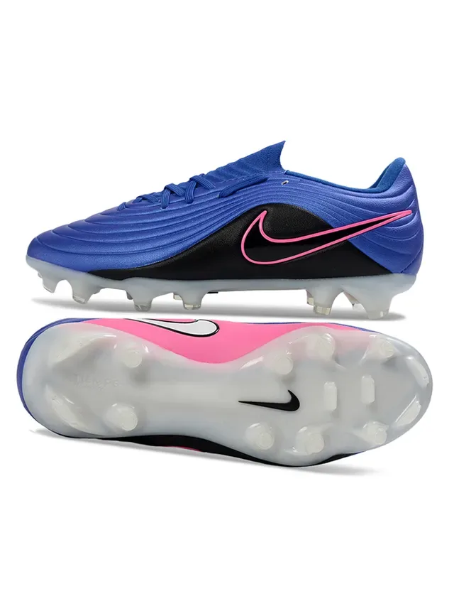 Nike Phantom GT Blanco y Azul Textura Ribeteada en Forefoot Cordones Asimétricos Botas de Fútbol para Césped Firme 11