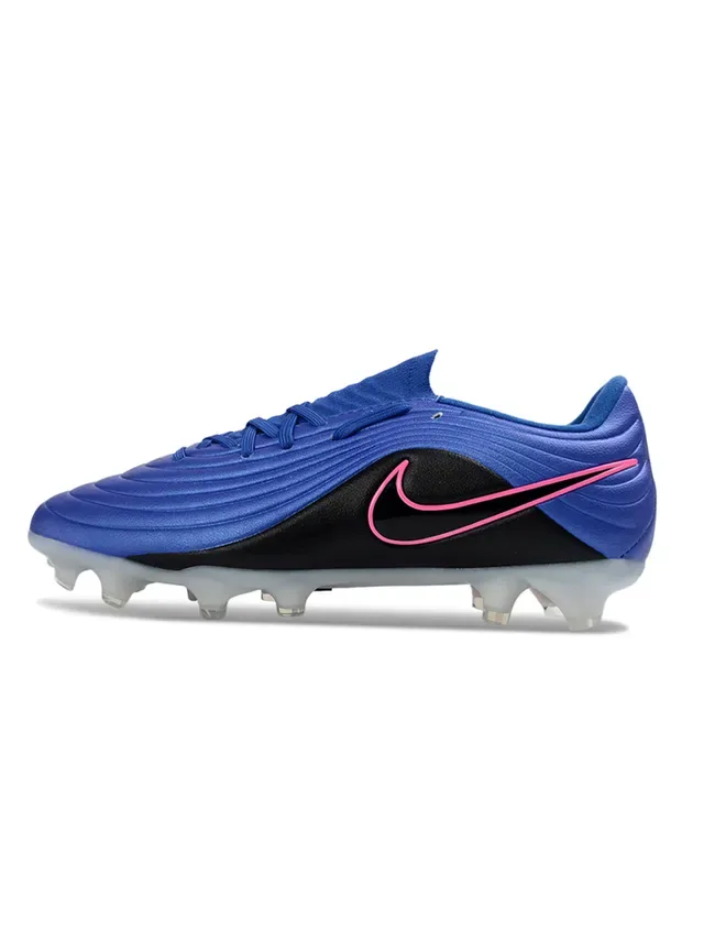 Nike Phantom GT Blanco y Azul Textura Ribeteada en Forefoot Cordones Asimétricos Botas de Fútbol para Césped Firme 12