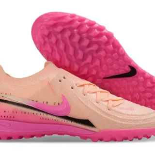 Nike Pink Beige Knit Upper Gradient Turf Soccer Shoes