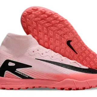 Nike Sapatos de Futebol Preto e Rosa Alto Corte Ajuste Meia Upper Gradient Turf