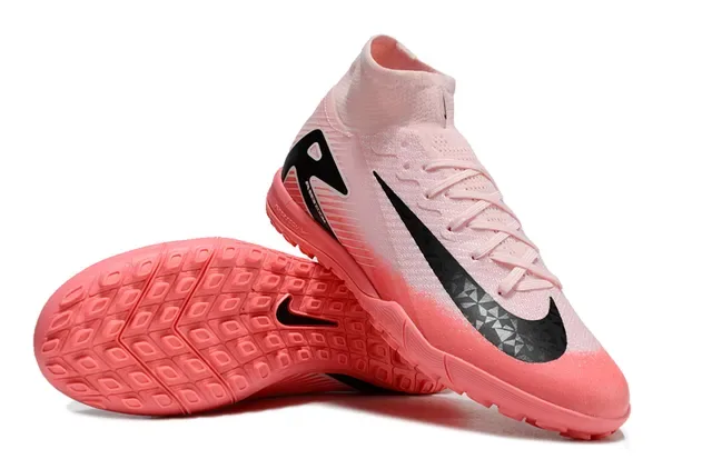 Nike Pink Black High-Cut Sock-Fit Upper Gradient Turf Soccer Shoes 3