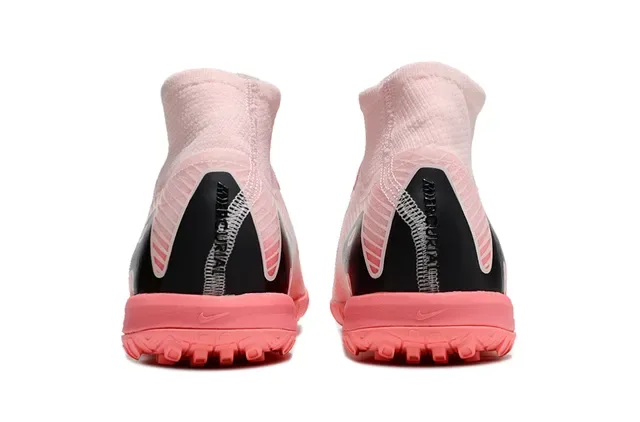 Nike Pink Black High-Cut Sock-Fit Upper Gradient Turf Soccer Shoes 4