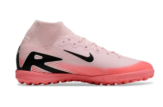 Nike Pink Black High-Cut Sock-Fit Upper Gradient Turf Soccer Shoes 7