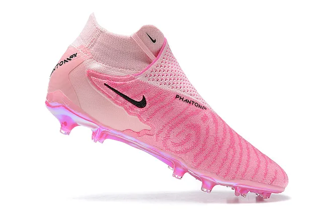 Nike Zapatillas de fútbol con cuello de calcetín rosa púrpura, suela iridiscente translúcida para terreno firme 3