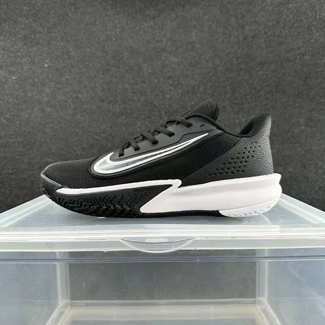 Nike Precision 7 Chaussures de Basketball Noires et Blanches 2