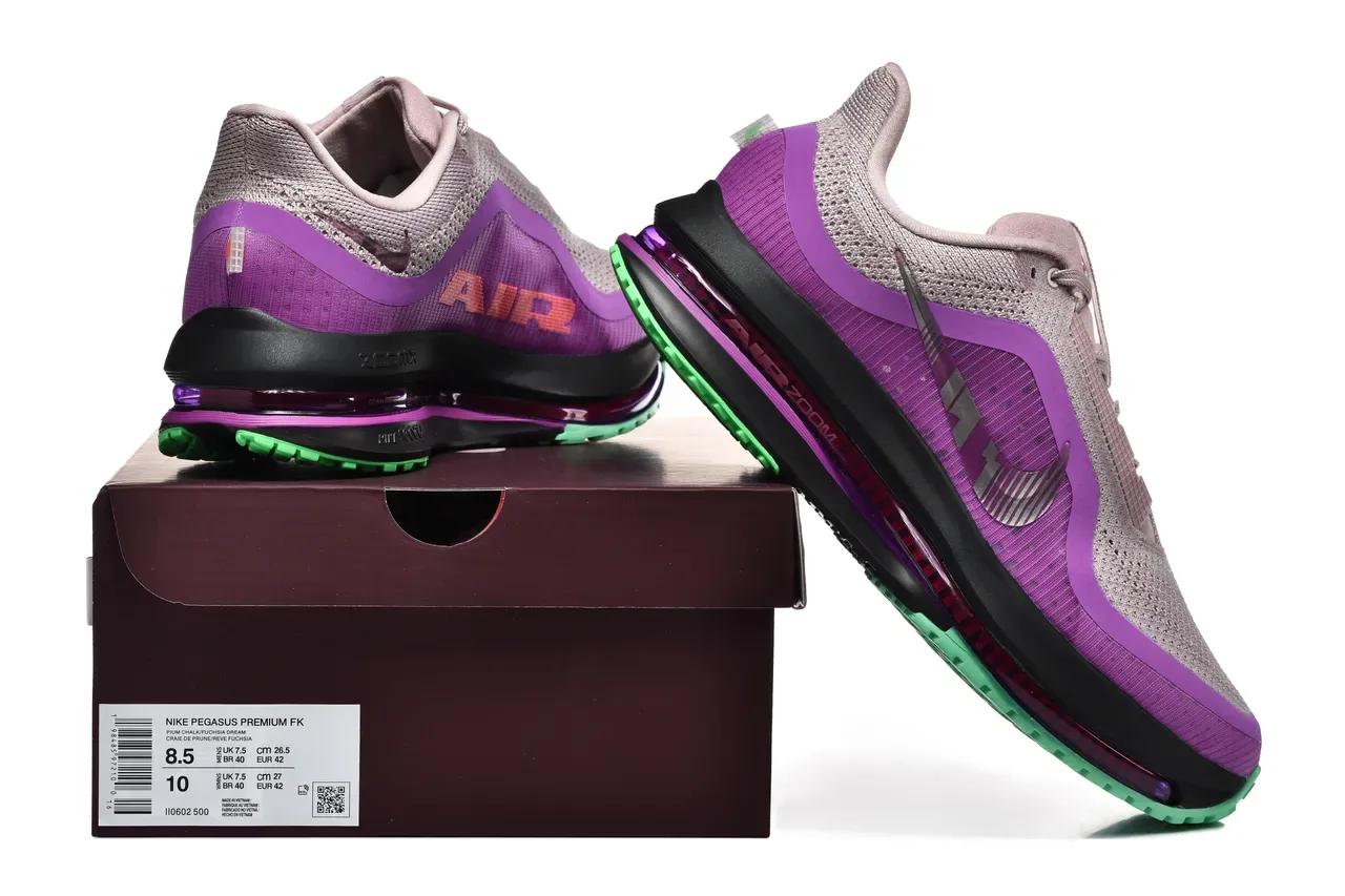 Nike बैंगनी भूरा Engineered Knit Upper Visible Air Zoom Unit रनिंग शूज़ 3