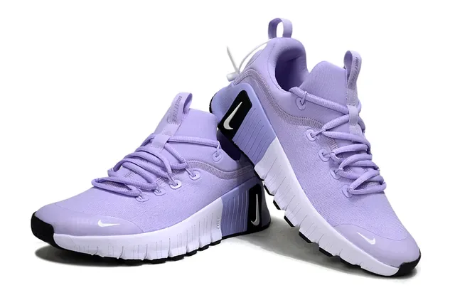 Nike Purple White Knit Upper Sculpted Grooved Midsole Lifestyle Sneakers 3