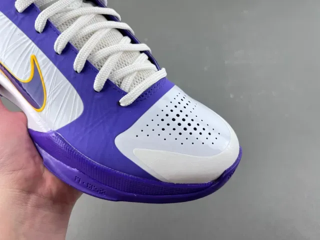 Nike Chaussures de Basketball Low Top Violet Blanc Construction Superposition Synthétique 2
