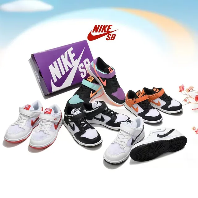 Nike SB Dunk Low Black Purple Orange Skateboard Shoes 8
