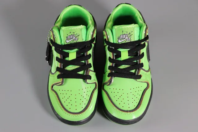Nike SB Dunk Low Neon Green Black Skateboard Shoes 15