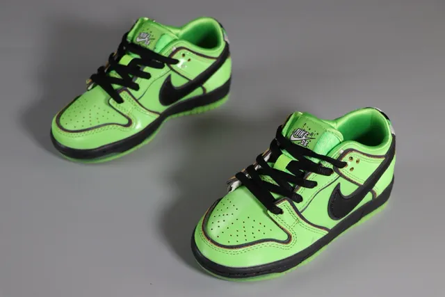 Nike SB Dunk Low Neon Green Black Skateboard Shoes 16