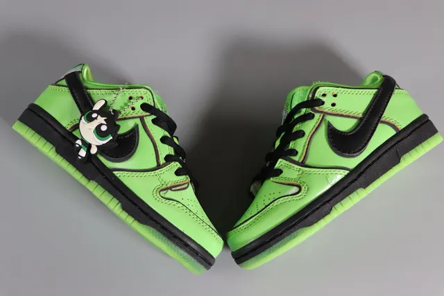 Nike SB Dunk Low Neon Green Black Skateboard Shoes 18